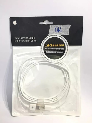 Cabo Fino Apple Thin Firewire 4 To 6 Pin 1.8m Original -novo