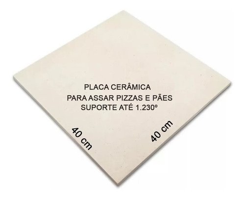 4 X Pedra Pizza Cerâmica 40x40cm Forno E Churrasqueira