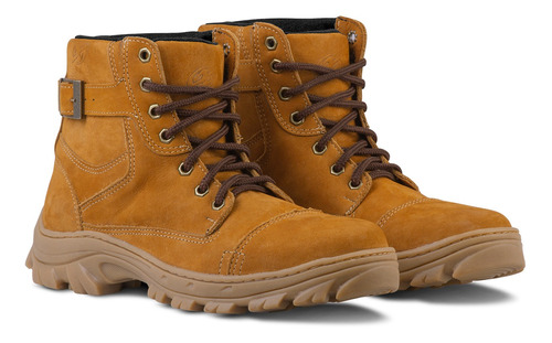 Bota Masculina Sapato Coturno Casual Castor Couro Super Leve