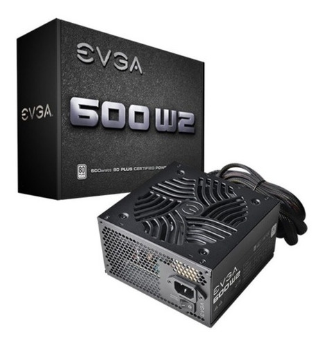 Fuente Gamer Evga 600w 80+ White W2 Cable Plano Negro