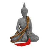 Kit Japamala Com Buda Hindu Tibetano Estatueta 20cm Resina