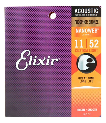 Cuerdas Guitarra Acustica 11-52 Elixir 16027