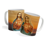 Mug Pocillo Taza Corazón De Jesús Y María - Religioso