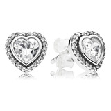 Aretes Pandora Signature Corazón En Plata S925 Original