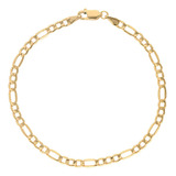 Pulsera Pulso Esclava Oro 14k Figaro 18cm 3.5mm Italy