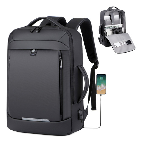 Mochila Escolar Impermeable Con Carga Usb Laptop 15.6 In