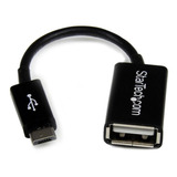 Adaptador C/ Cable Otg Micro-usb (m) / Usb (h) 2.0 12cm Negr