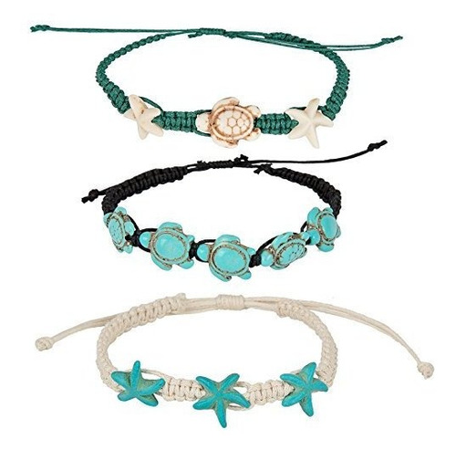 Conjunto Pulsera Tobillera Tortuga Playa  