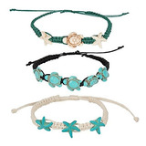 Conjunto Pulsera Tobillera Tortuga Playa  