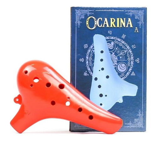 Flauta Ocarina Standard  Abs 12 Furos C Dó Cor Vermelha