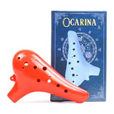 Flauta Ocarina Standard  Abs 12 Furos C Dó Cor Vermelha