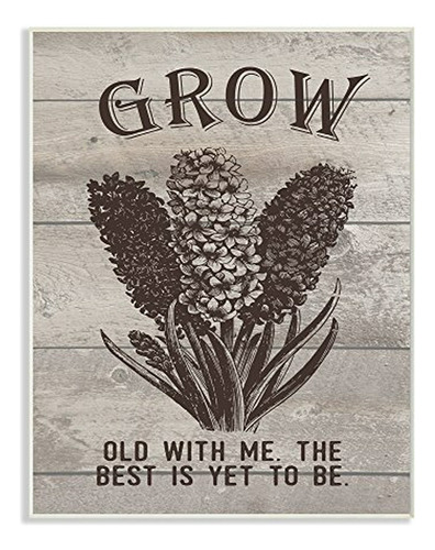 Stupell Industries Grow Old With Me Placa De Pared Vintage C