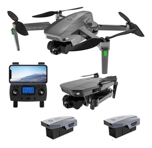Drone Zll Sg907 Max Com Dual Câmera 4k Preto 5ghz 2 Baterias