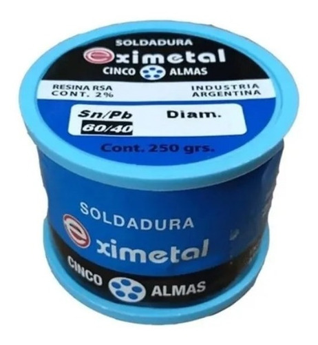 Estaño Eximetal 60/40  Carrete De 250gr Diam. 0,7 Mm