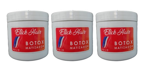 Matizador Rojo Baño De Crema Masc X 250grs Etick Hair 3 Unid