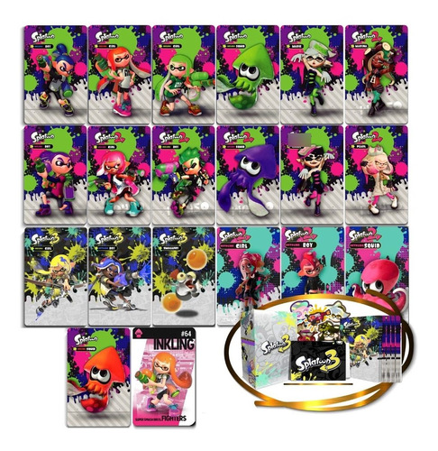 Tarjetas Nfc Amiibo Splatoon - Colección Completa + Empaque