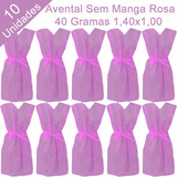Avental Descartavel Sem Manga Rosa 40 Gramas 10 Unidades