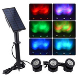 Reflector Solar Al Aire Libre Rgb 3 1 Rgb Led Se Encien...