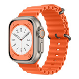 Pulseira Oceano Para Apple Watch Ultra 49mm 45mm 44mm 42mm Cor Laranja