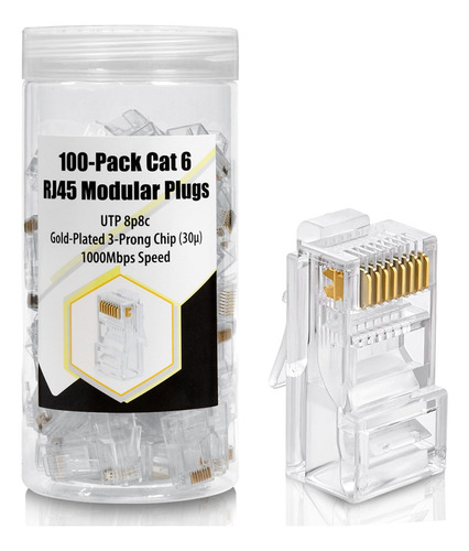 Plug Conector Rj45 Para Cable Red Utp Cat 6