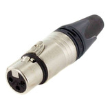 Conector Neutrik Xlr Hembra 3 Pin Contactos Cromados Nc3fxx