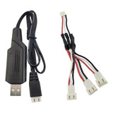 6 Conjunto De Carregador + Cabo Usb Quadcóptero Dobrável