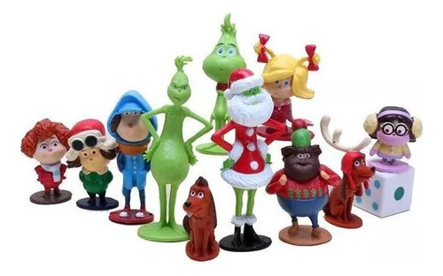 12 Figuras De Acción Navideñas De Grinch, Muñecas Y Juguetes