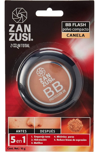 Base De Maquillaje En Polvo Zan Zusi Bb Zoom Total Polvo Compacto Zan Zusi Bb Flash Tono Canela 10g - 10ml 10g
