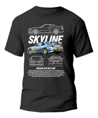 Playera T-shirt Room Estampado De Moda Nissan Skyline