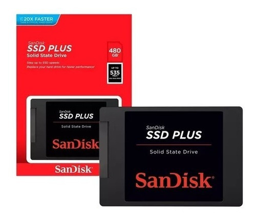 Hd Ssd Disco Sólido Interno Sandisk Ssd Plus Sdssda-480g-g26 480gb Novo C/ N/f