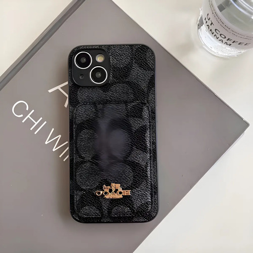 Funda De Cuero Premium Con Tarjetero Coach Para iPhone 16