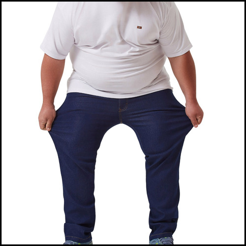 Calça Jeans Plus Size Masculina Com Elastano 52 Ao 70