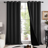 Deconovo Cortinas Blackout 100 % Con Forro Totalmente Negro