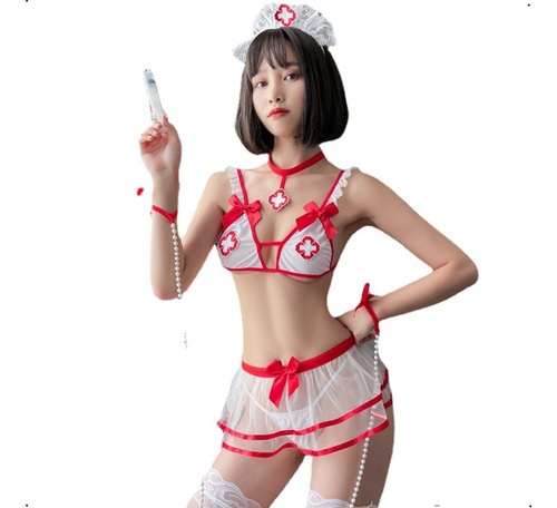 Babydoll Uniforme Enfermera Dama Lenceria Para Cosplay