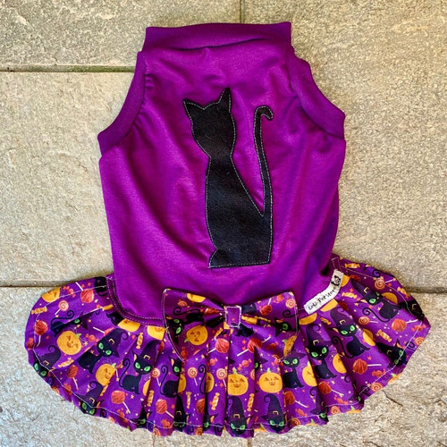 Roupa Cães - Cachorro - Fêmea - Halloween Gato Preto - Pet