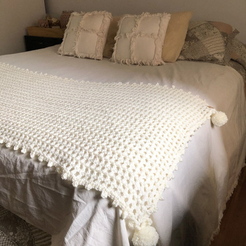 Manta/pie De Cama Lana Crochet - Cem Home Deco