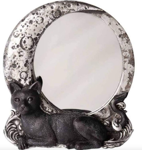 Espejo De Pared Decorativo Para El Hogar Con Gato Nocturno