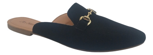 Sapatilha Mule Numeração Especial Abs Dourado Nobuk Preto 