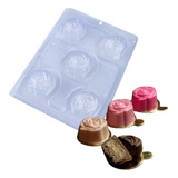Forma Acetato Silicone Trufa Rosa 10391 3 Partes Chocolate Cor Transparente