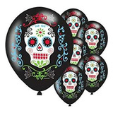 Bouquet Decoracion Kit Globos Calavera Catrina Mexicana X12