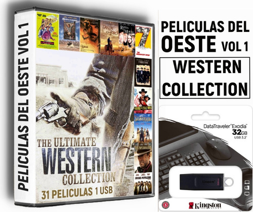 Usb 32gb Con Peliculas Del Oeste Western Collection Vol 1