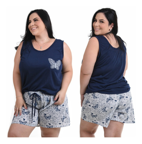 Pijamas Plus Size Feminino Short Doll Malha Baby Dool 