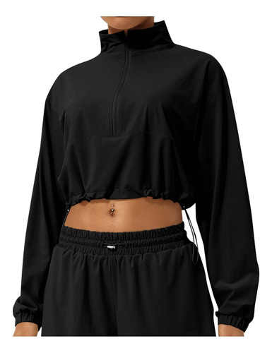 Blusa De Moda Para Mujer, Manga Larga, Color Liso, Media Cre