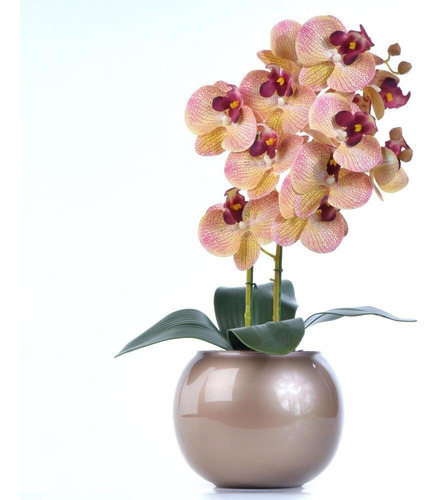 Arranjo De Orquídea Artificial Em Vaso Cobre Valentina