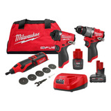 Combo Milwaukee Rotomartillo Brushless 12v + Mototool