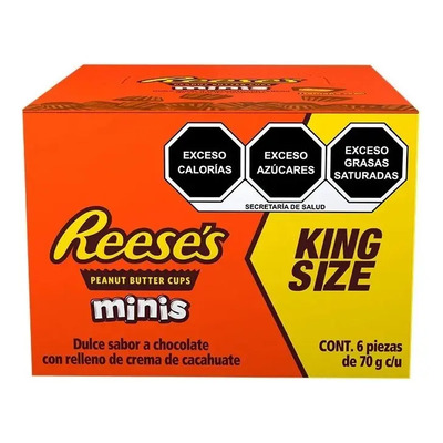 Chocolate Reese's Mini King Size 70g Pack De 6 Piezas | MercadoLibre