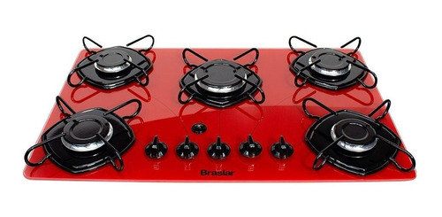 Fogão Cooktop 5bc Pop Vermelho Automático Braslar 110v/220v