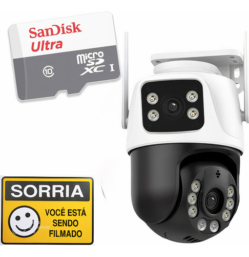 Câmera De Segurança Ip Externa Wifi + Cartão 64gb + Brinde