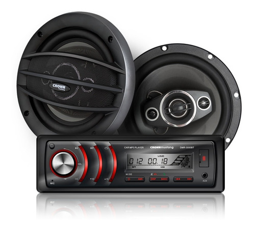 Combo Estereo Auto Bluetooth Usb + Parlantes 60w Rms Hi Bass