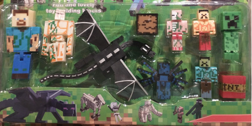 Muñecos Minecraft Juguetes X 10 Steve Creeper Golem Dragon +